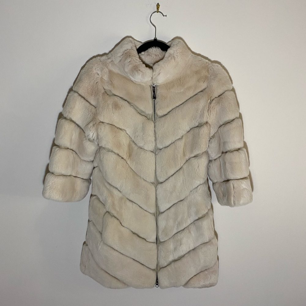 Natural rabbit fur jacket